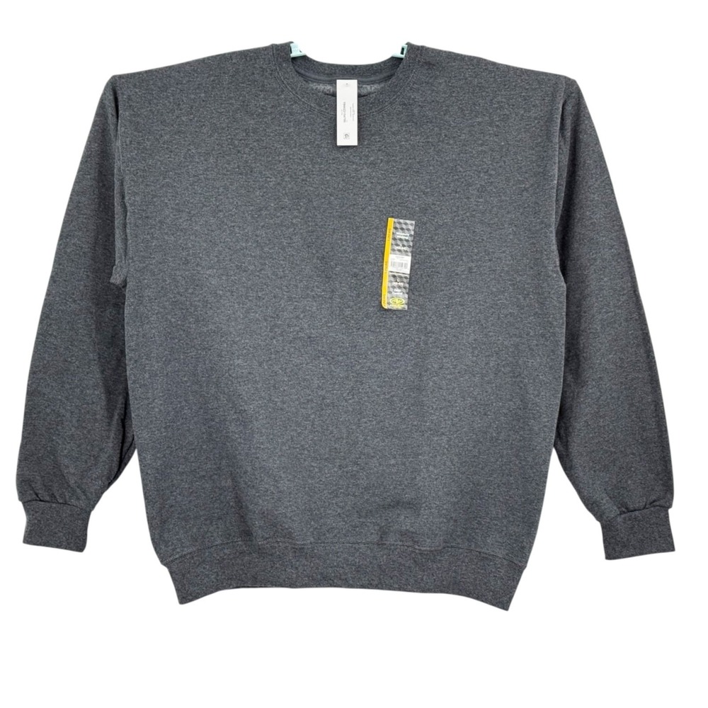 Athletic Works Men's Fleece Dark Gray Sweatshirt L (42-44) Moisture Wicking NWT